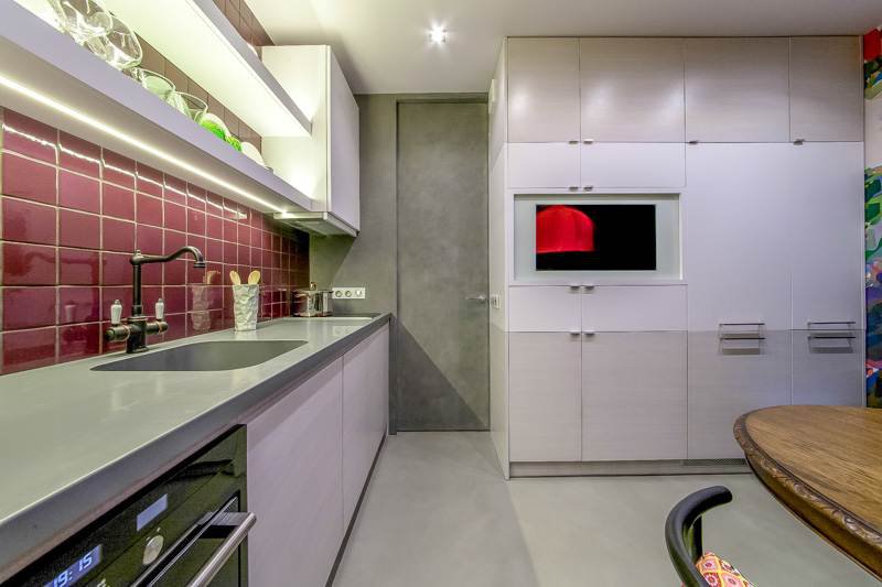 Кухня Дизайн 2023 С Телевизором