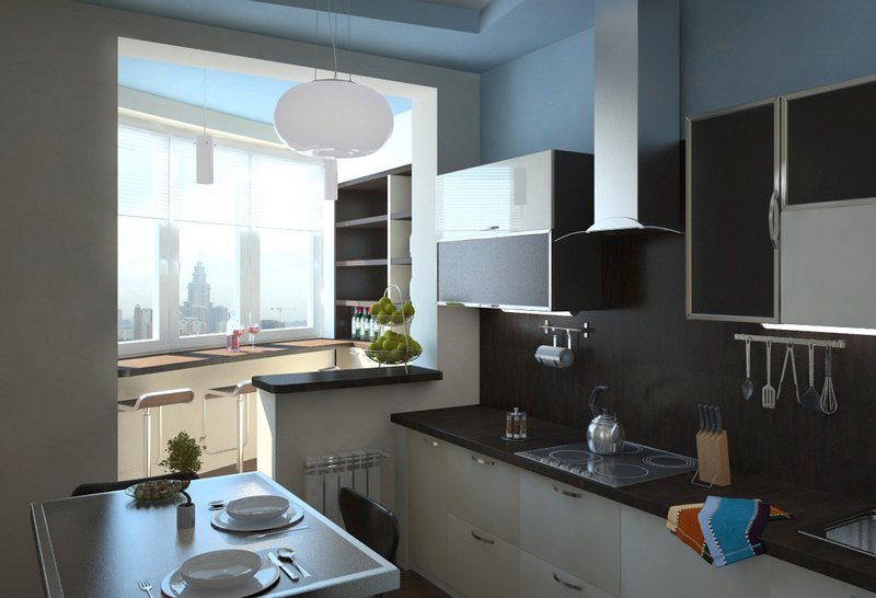 Дизайн кухни с балконом: как красиво объединить маленькую кухоньку с лоджией, фото и видео