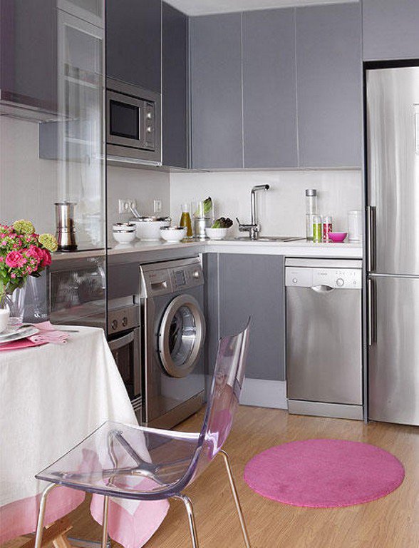 Стиральная машина на кухне: как встроить в кухонный гарнитур, фото в интерьере