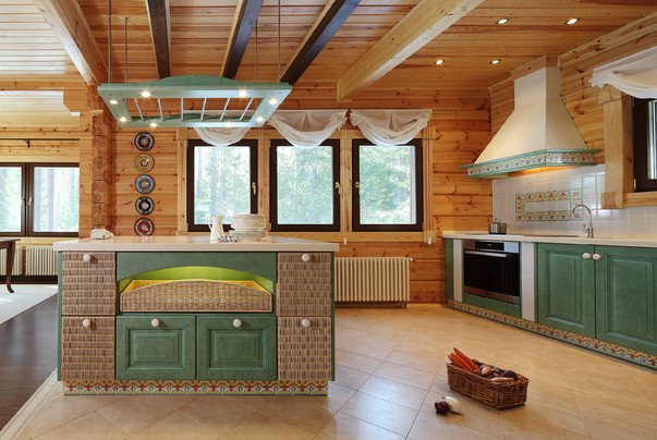 50 идей дизайна кухни в деревянном доме