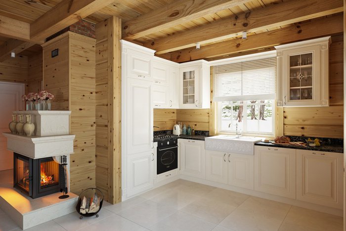 50 идей дизайна кухни в деревянном доме